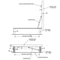 Люк выхода на кровлю утепленный плоский чертежи dwg с размерами и привязками